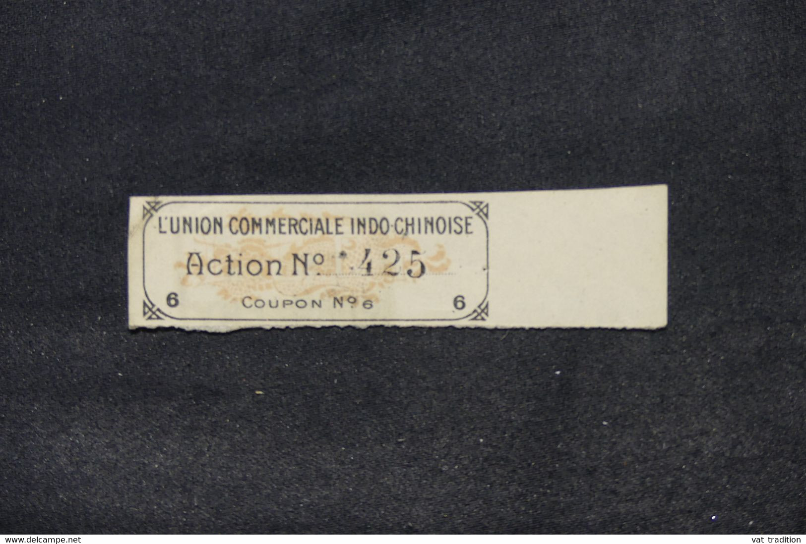 ACTIONS - Coupon De L'Union Commerciale Indochinoise - L 107225 - S - V