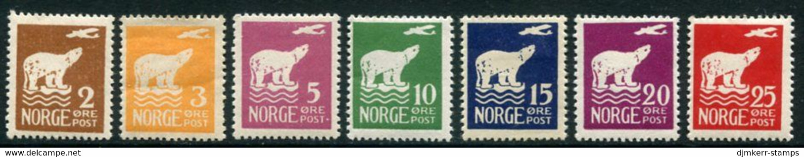 NORWAY 1925 Amundsen's Polar Flight LHM / *.  Michel 109-15 - Unused Stamps
