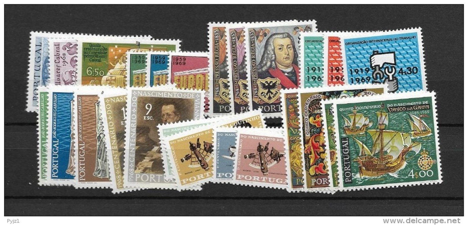 1969 MNH Portugal, Year Complete According To Michel, Postfris - Annate Complete