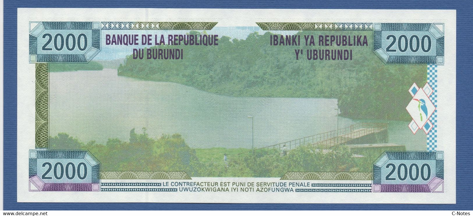 BURUNDI - P.41 – 2.000 Francs 25.06.2001 UNC Serie L369095 - Burundi