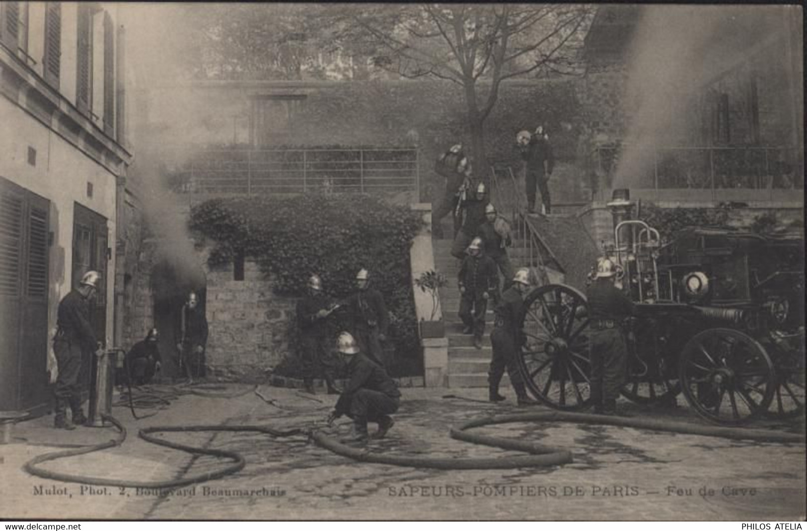 CPA CP Sapeurs Pompiers De Paris Feu De Cave Mulot - Sapeurs-Pompiers