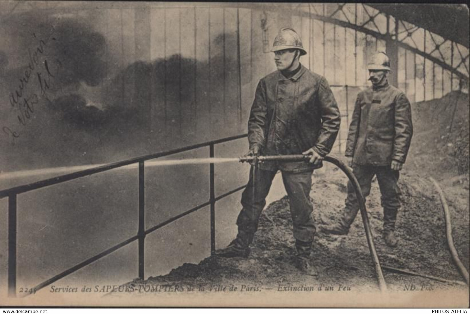 CPA CP Service Des Sapeurs Pompiers De Paris De La Ville De Paris Extinction D'un Feu - Sapeurs-Pompiers