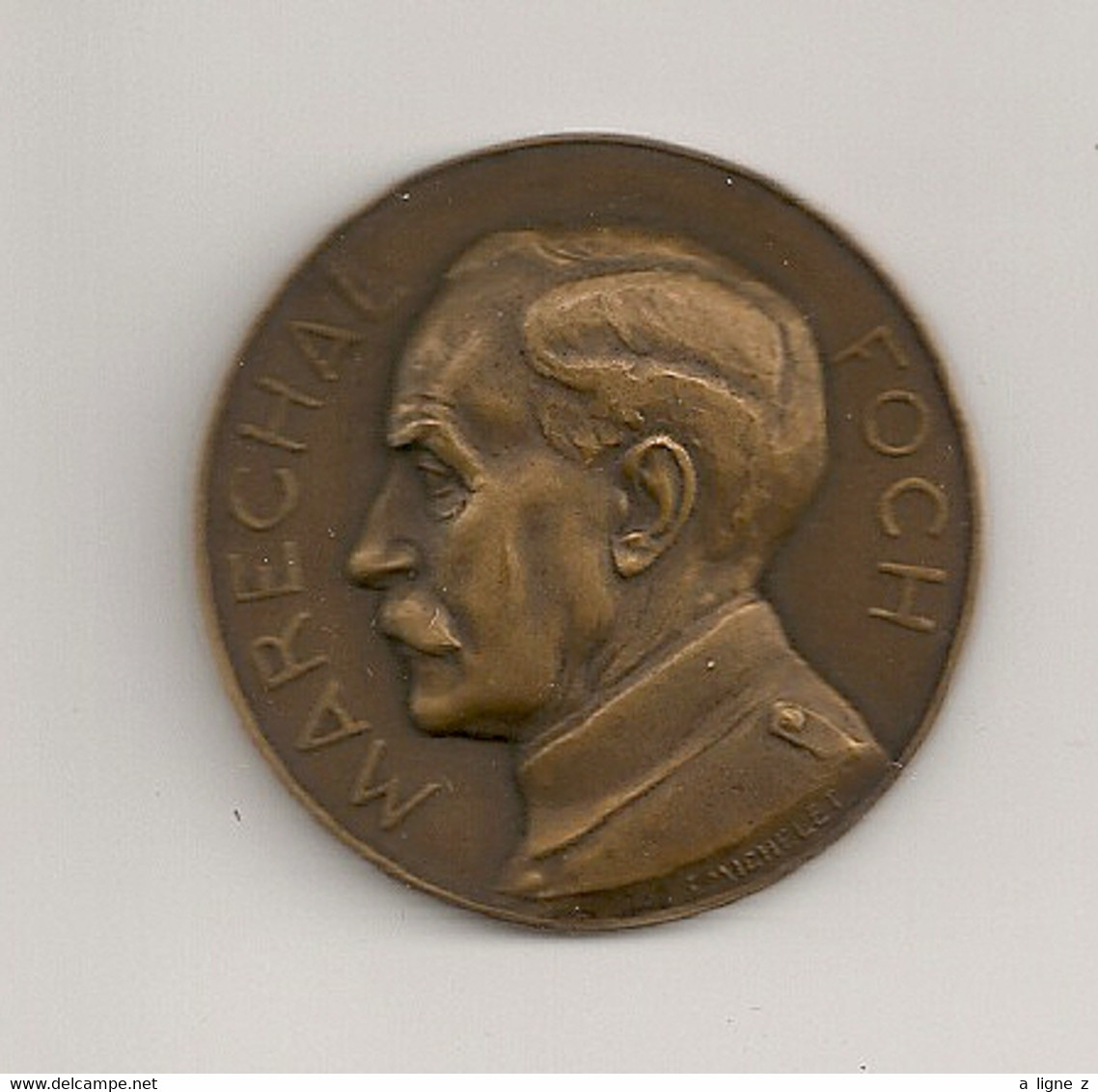 Ref KDK : Médaille Bronze 40 Mm Marechal Foch Congrés Des Officiers De Réserve Région Bagneres De Bigorre 1937 + Boite - Professionnels / De Société
