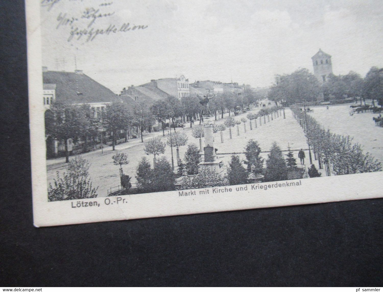 Feldpost AK 1.WK 1915 Ostpreussen Lötzen Markt Mit Kirche Und Kriegerdenkmal An Schwester Dohra In Graudenz Festungslaza - Ostpreussen