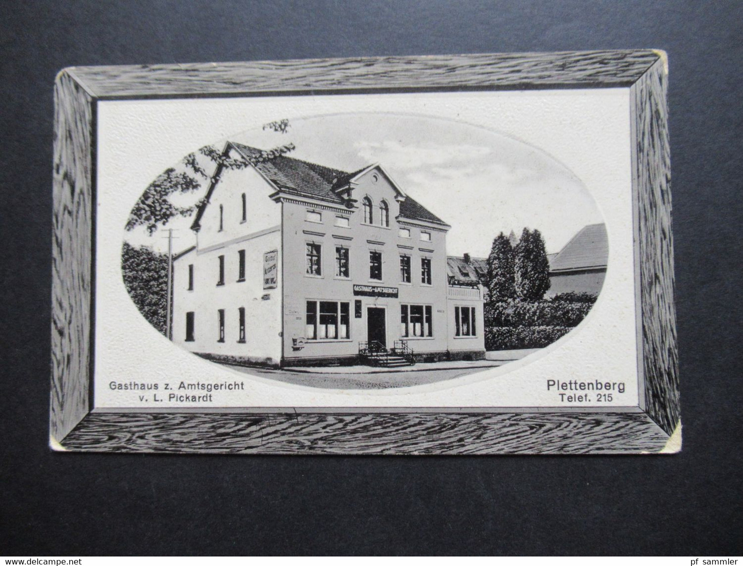 Feldpost AK 1.WK 1917 Echtfoto AK Plettenberg Gasthaus Z. Amtsgericht V. L. Pickardt Stp. Vereinslazarett Plettenberg - Plettenberg