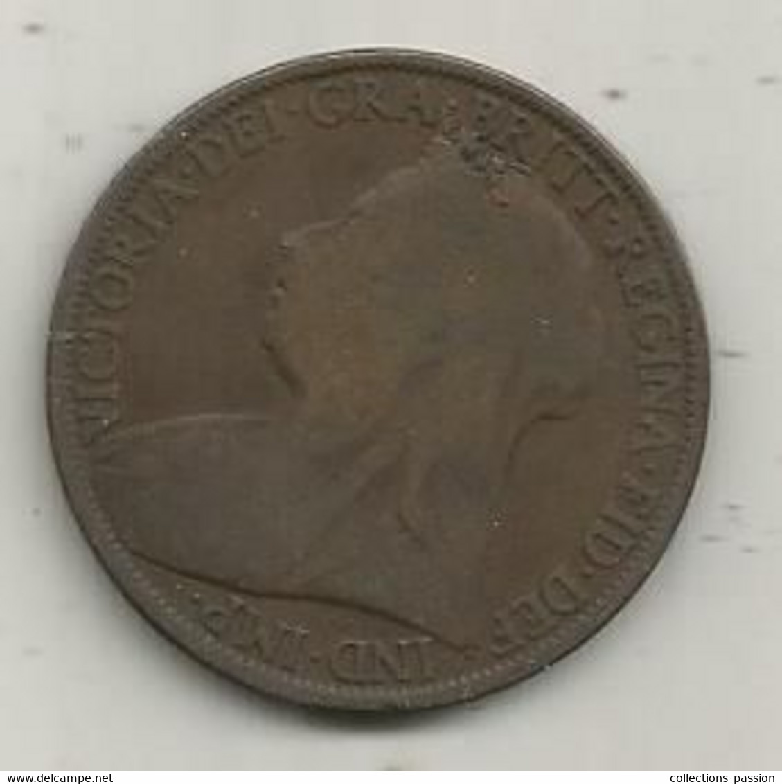 MONNAIE , Grande Bretagne, Victoria , One Penny , 1896, 2 Scans - Sonstige & Ohne Zuordnung