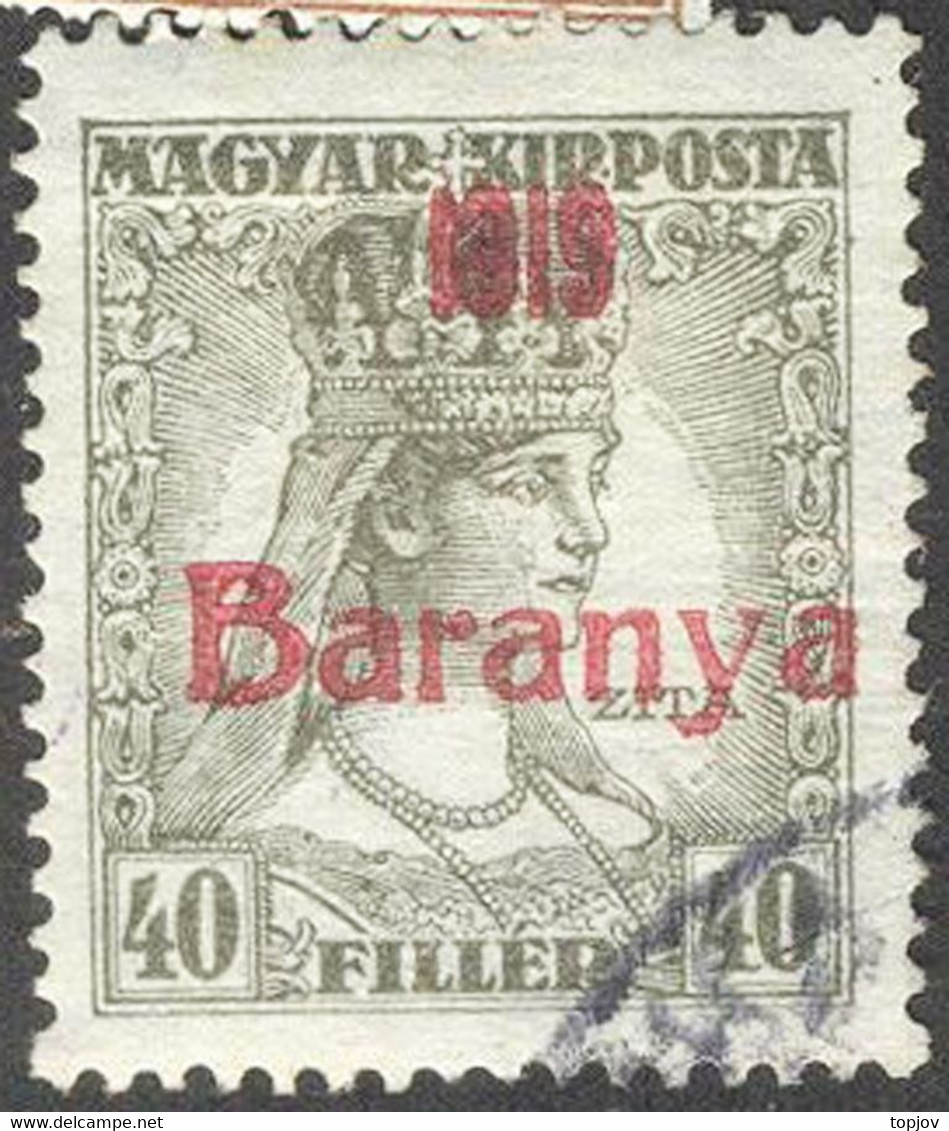 SRBIA - HUNGARY - BARANYA - ZITA 40f Rot Ovpt. II Type - O - AT - Baranya