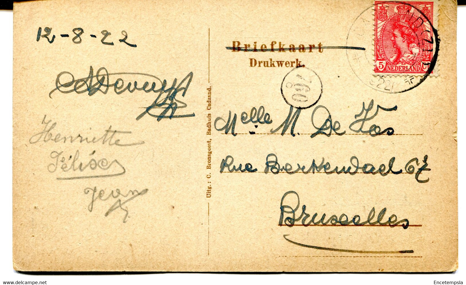 CPA - Carte Postale - Pays-Bas - Cadzand - Badkoetsjes Badhuis Cadzand  - 1922 ( RH18349OK) - Cadzand