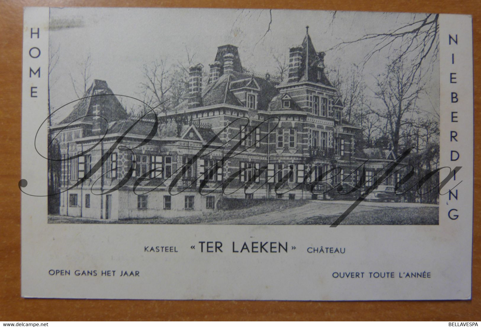 Booischot. Kasteel Hof Ter La(e)ken. Periode Home Instituut School  V. Nieberding.   Pub.kaart - Heist-op-den-Berg