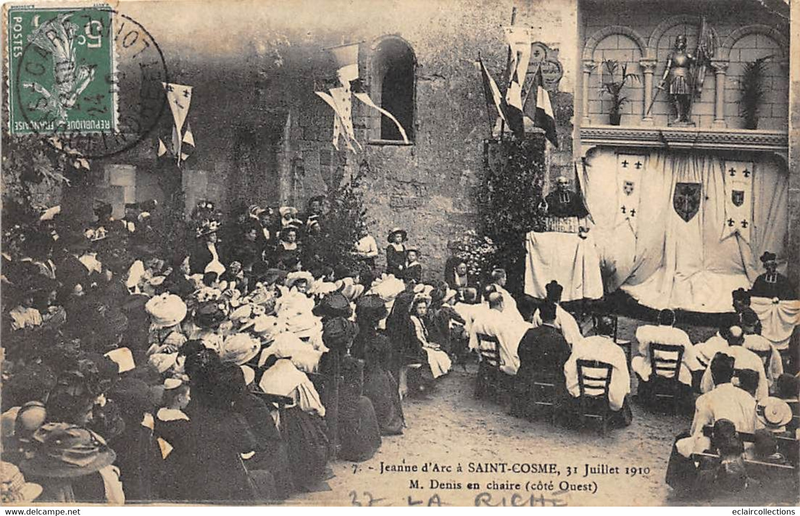 La Riche       37       Jeanne D'Arc à Saint Cosme 1910  . Mgr Denis En Chaire     (voir Scan) - La Riche