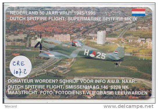 NETHERLANDS (CRE-107.2) SPITFIRE AIRPLANE AVION MINT Pays-Bas Telecarte Phonecard Telefonkarte Niederlande  Holland - Airplanes