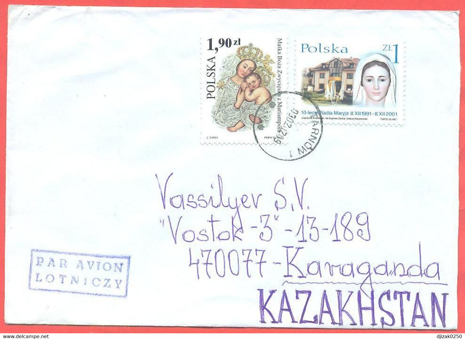 Poland 2002.  The Envelope Passed Through The Mail. Airmail. - Storia Postale