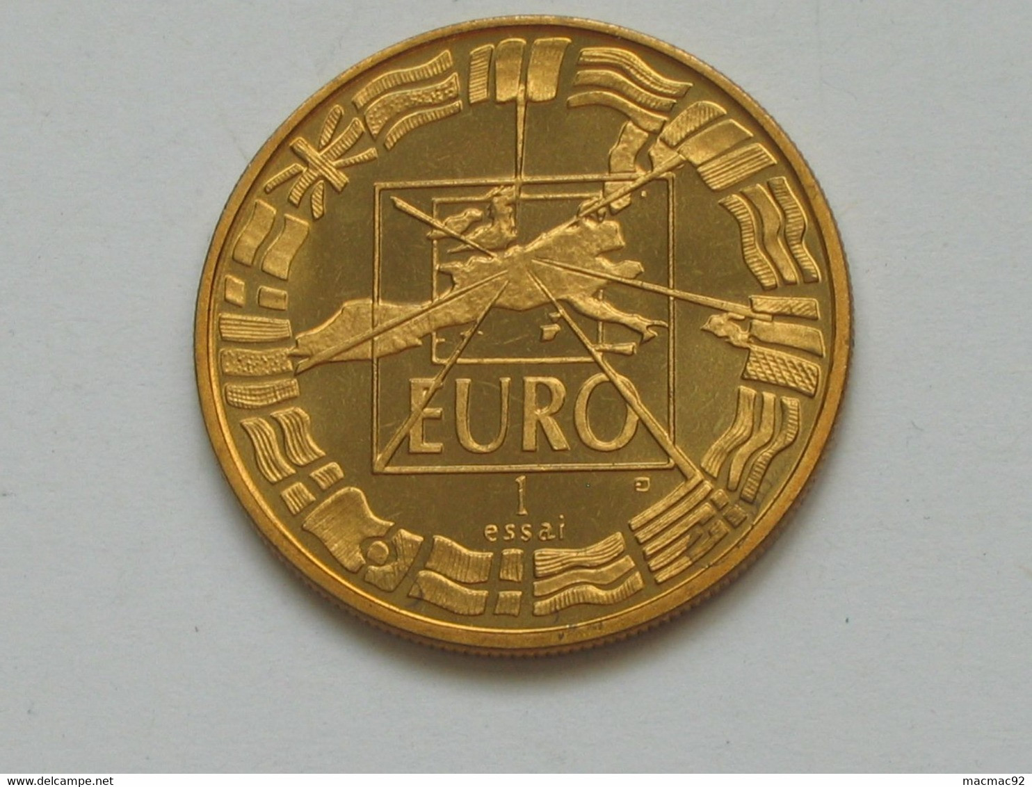 1 Euro ESSAI Charles De Gaulle France 1996  ***** EN ACHAT IMMEDIAT **** - Essais, Piéforts, épreuves & Flans Brunis