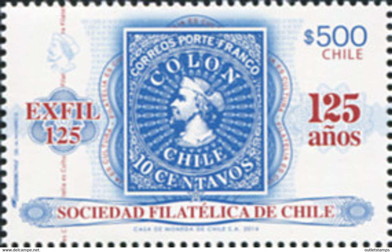 Ref. 629405 * NEW *  - CHILE . 2014. EXFIL 125. EXPOSICION FILATELICA CONTINENTAL - Chili