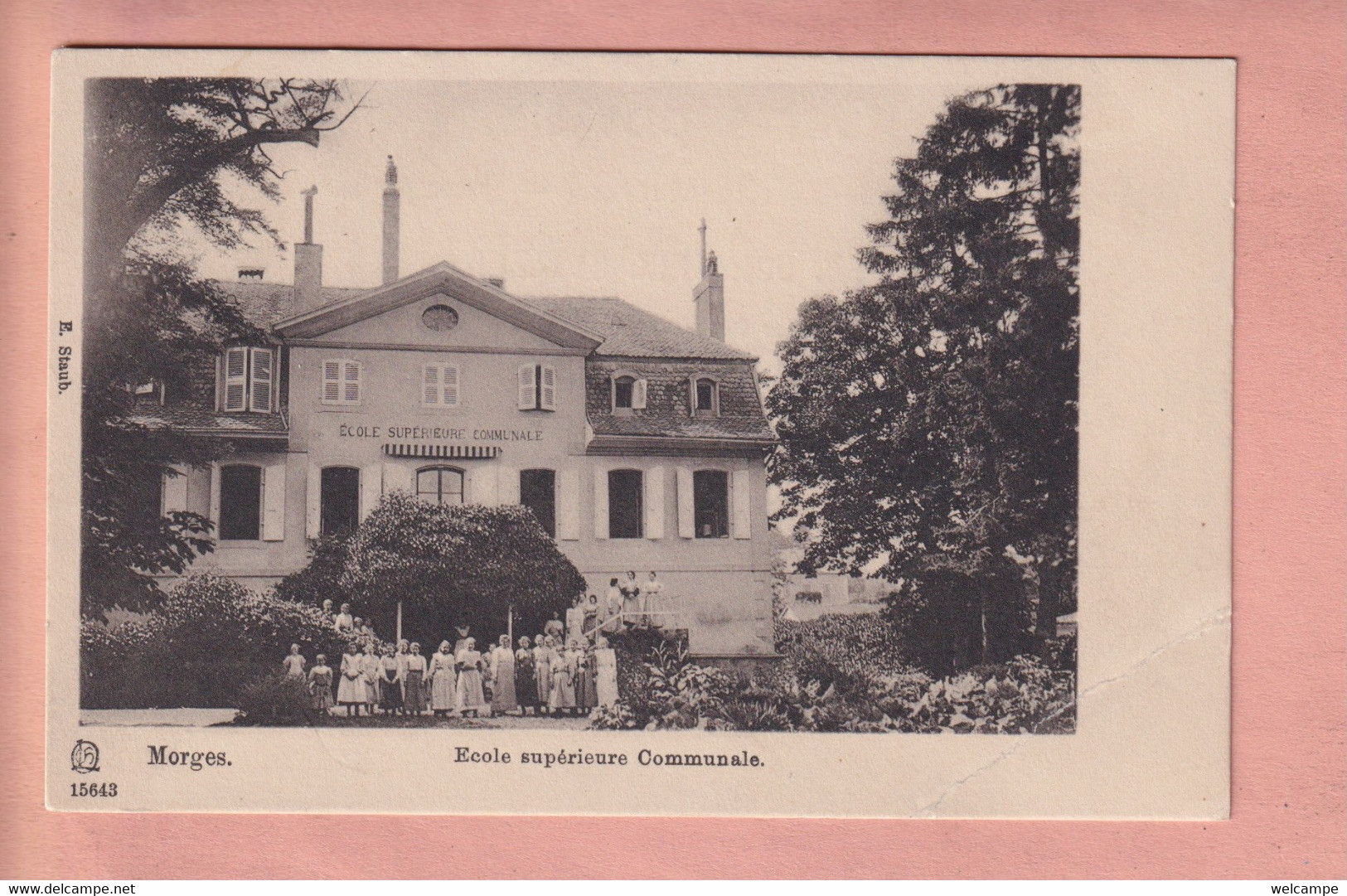 OUDE POSTKAART - ZWITSERLAND -  MORGES - ECOLE SUPERIEURE  1900'S - With Faults - Morges