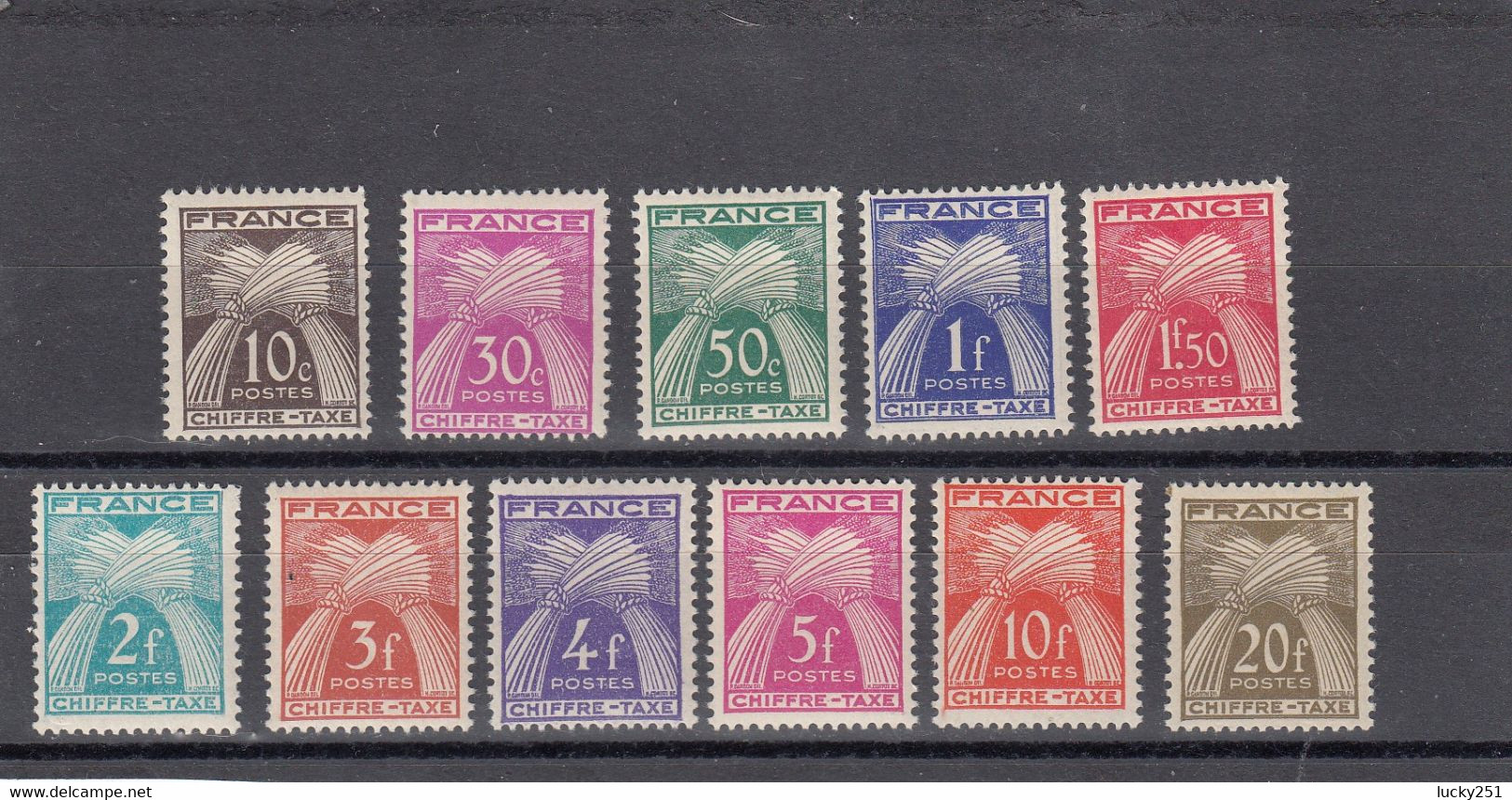 France - Année 1943/46 - Taxe - N°YT 67/77** - Neuf Sans Charnière, Ni Traces - Type Gerbes - 1859-1959 Neufs