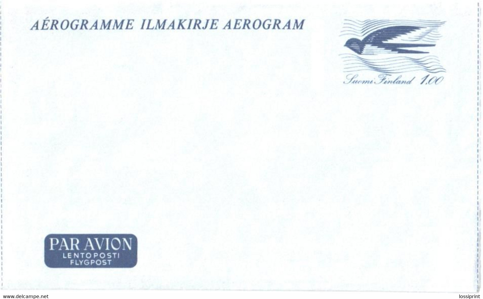 Finland:Aerogram, Unused. 1 Mark - Storia Postale