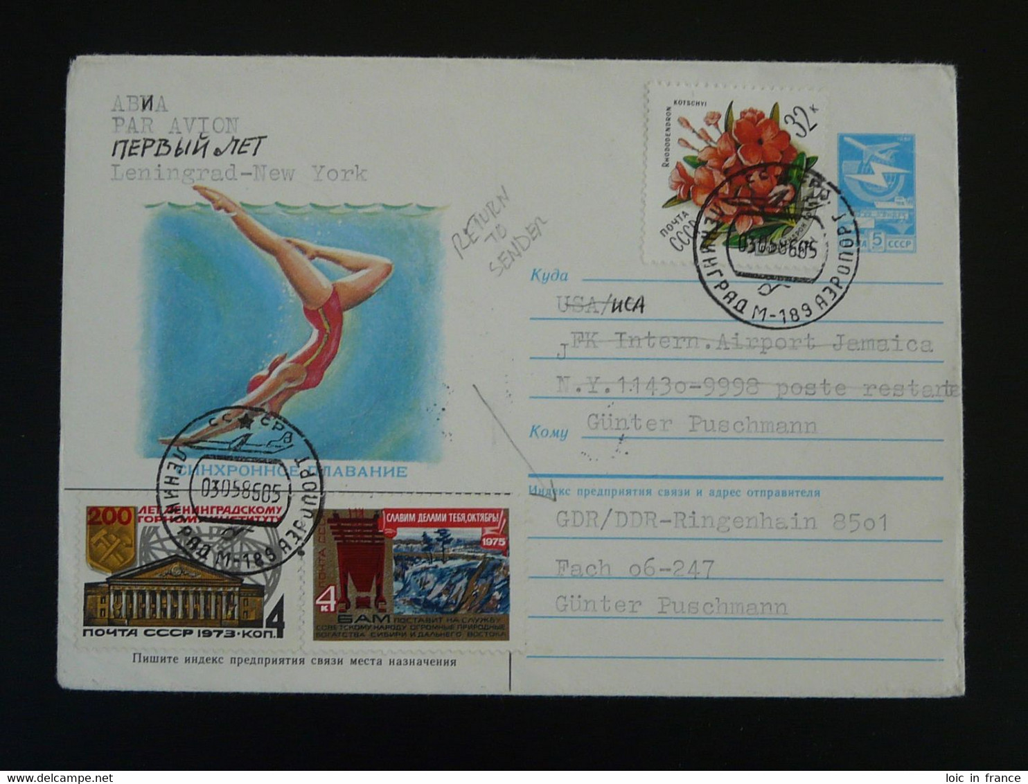 Lettre Premier Vol First Flight Cover Leningrad New York 1986 Russia Ref 99495 - Cartas & Documentos