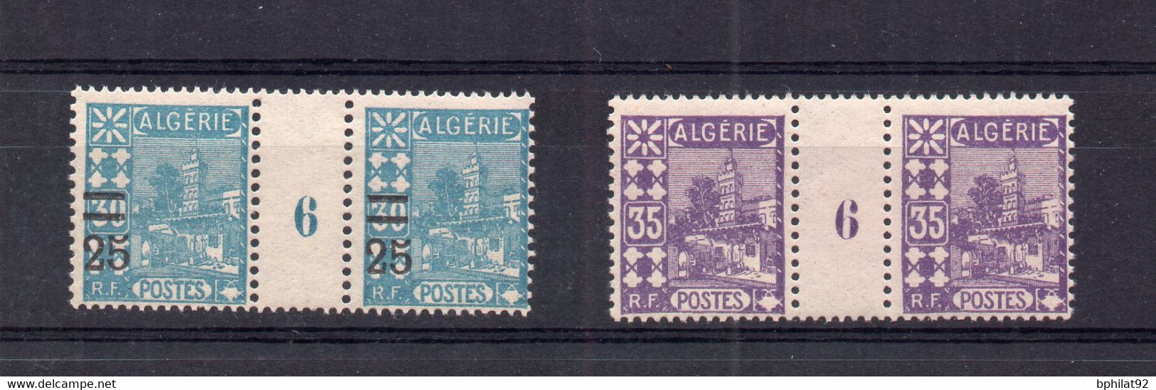 !!! ALGERIE, 2 PAIRES AVEC MILLESIMES 6 NEUVES ** - Timbres-taxe