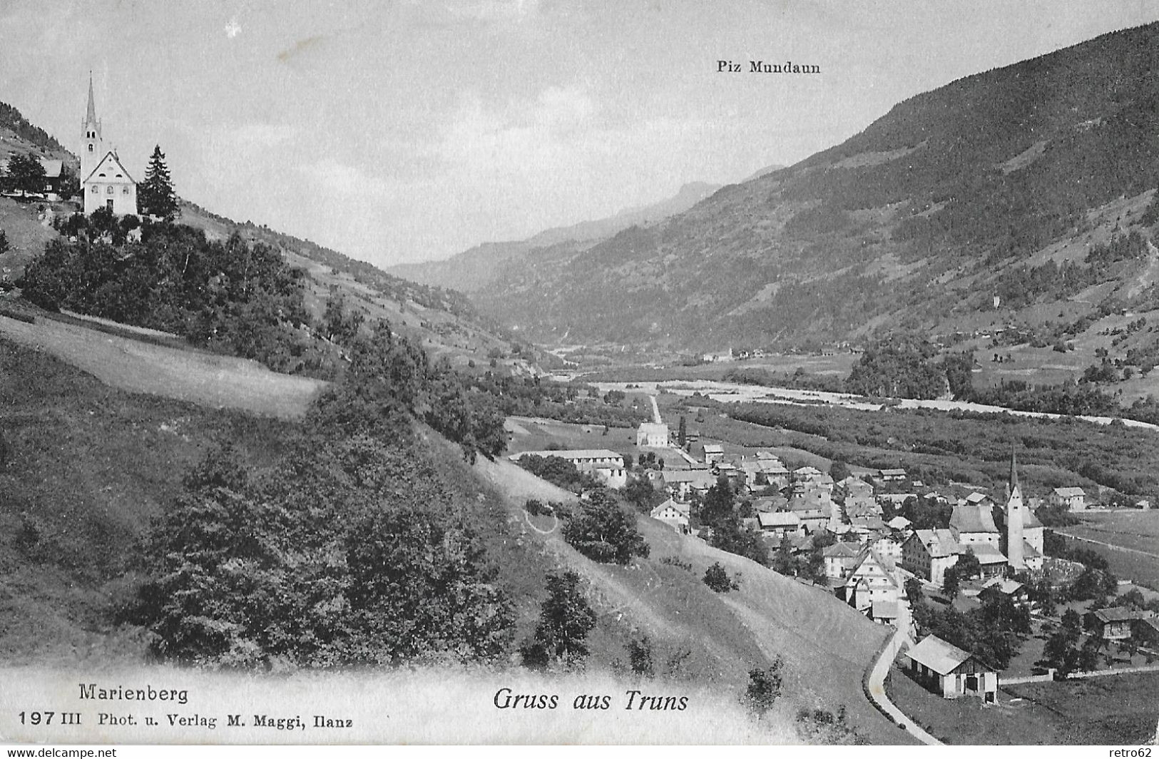 GRUSS AUS TRUNS → Dorfansicht Mit Marienberg Ca.1915 - Trun