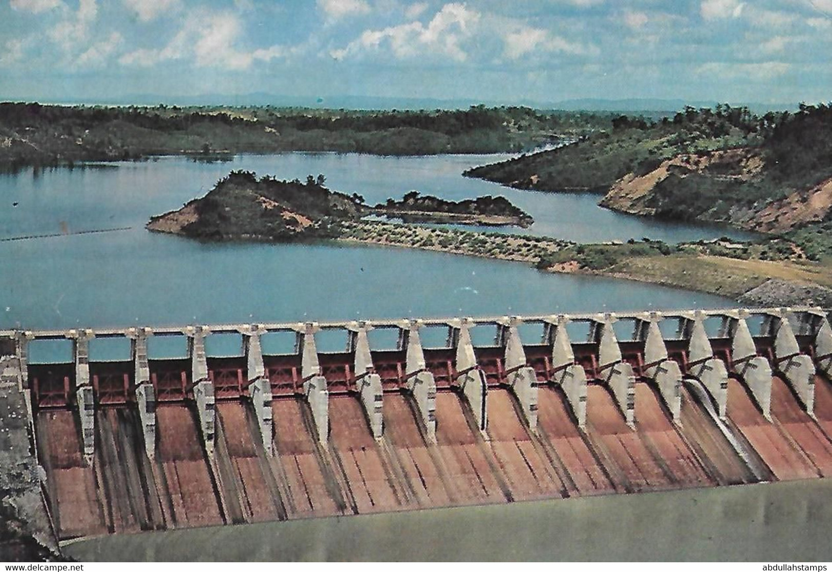 PAKISTAN INTERNATIONAL AIRLINES ,  VIEW OF THE DAM AND THE LAKE AT KAPTAI,  EAST  PAKISTAN , * VINTAGE POSTCARD * * PIA - Andere & Zonder Classificatie