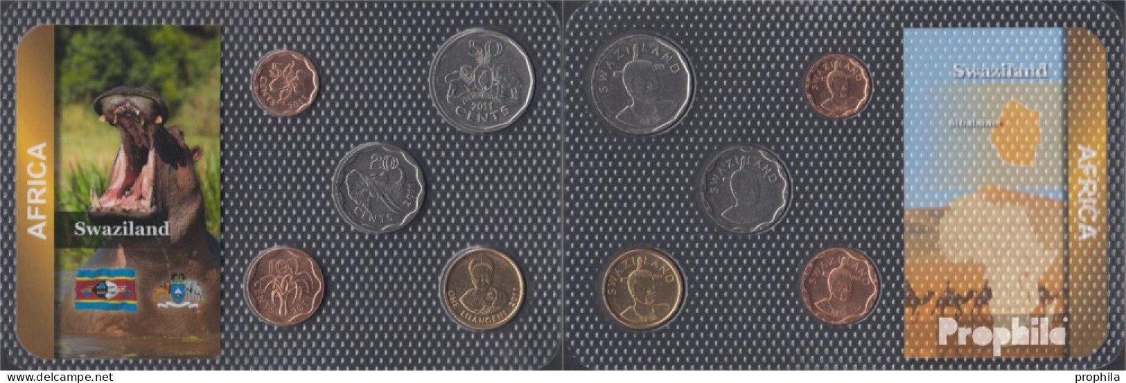 Swasiland 2011 Stgl./unzirkuliert Kursmünzen Stgl./unzirkuliert 2011 5 Cents Bis 1 Lilangeni - Swasiland