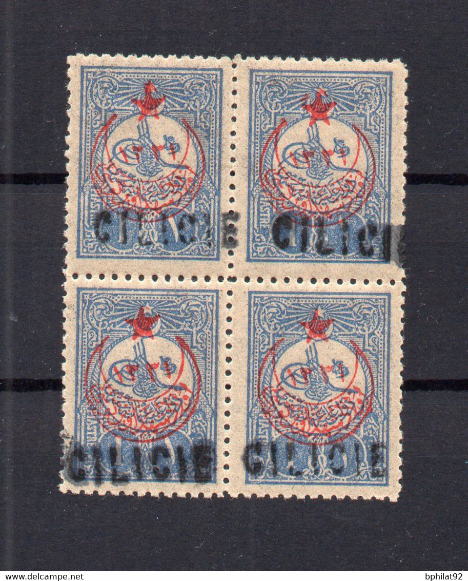 !!! CILICIE, BLOC DE 4 DU N°9 SURCHARGES DECALEES NEUF ** - Unused Stamps