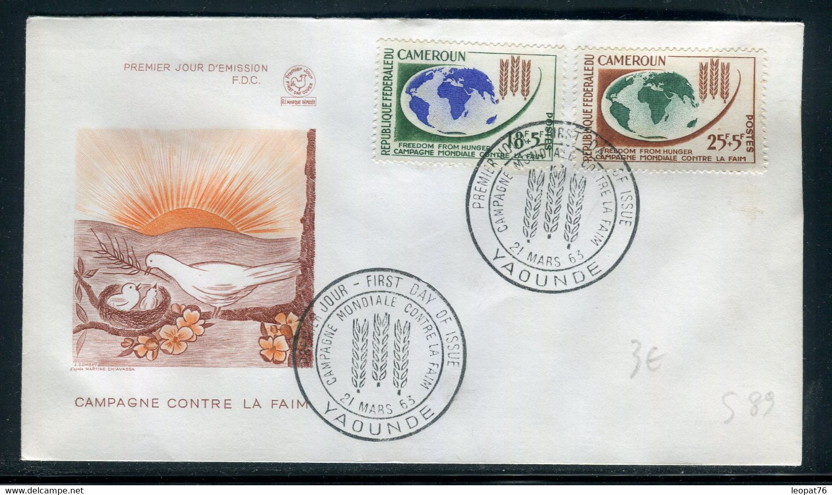 Cameroun - Enveloppe FDC En 1963 - Campagne Contre La Faim - Ref S 89 - Kameroen (1960-...)