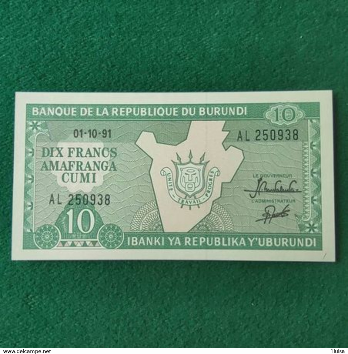 Burundi 10 Francs 1991 - Burundi