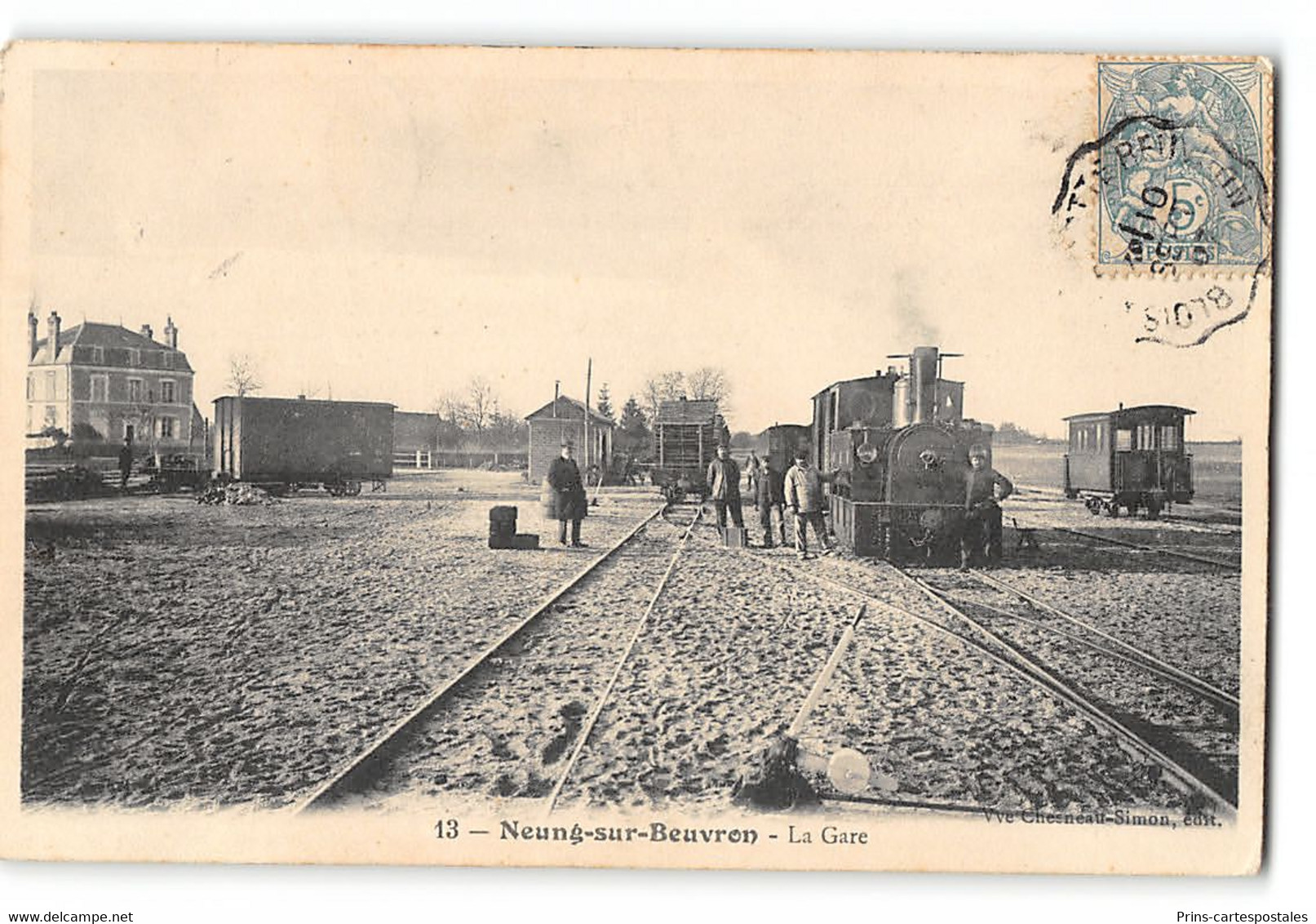 CPA 41 Neung Sur Beuvron La Gare Et Le Train Tramway - Neung Sur Beuvron