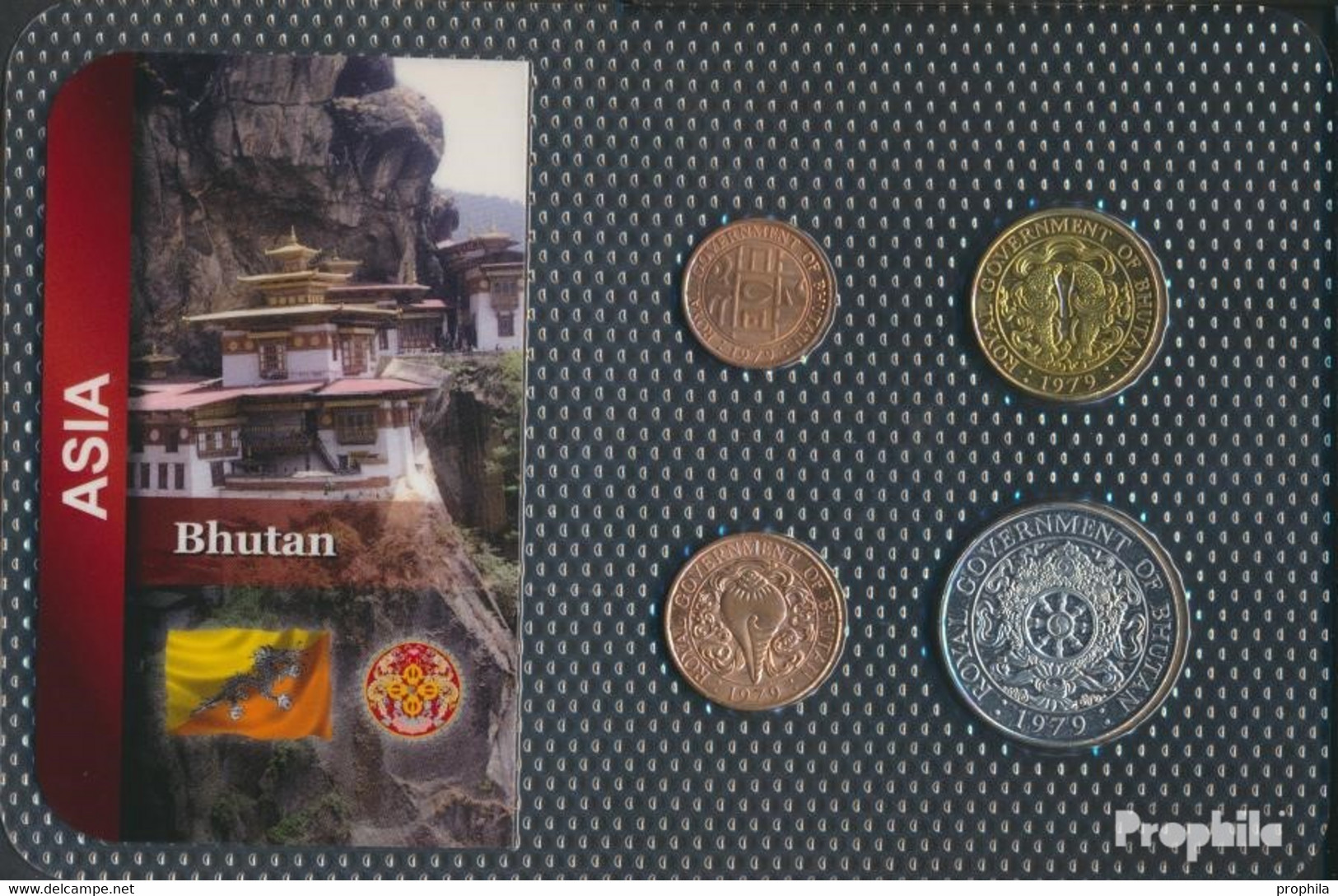 Bhutan 1979 Stgl./unzirkuliert Kursmünzen Stgl./unzirkuliert 1979 5 Chetrums Bis 1 Ngultrum - Bhutan