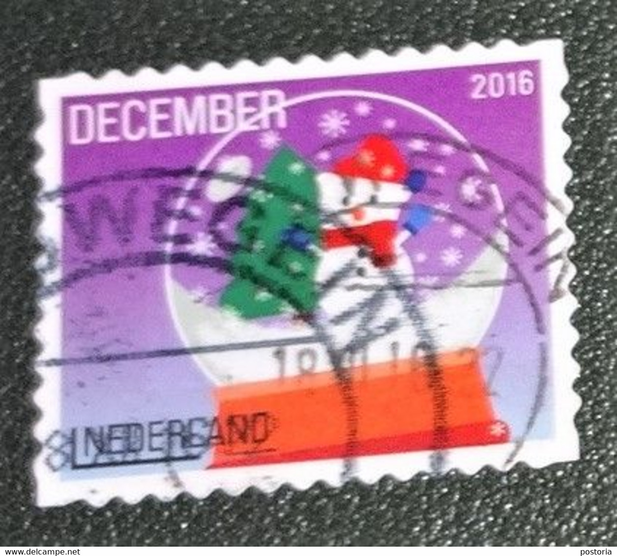Nederland - NVPH - 3477 - 2016 - Gebruikt - Cancelled - December - Decemberzegel - Kerst - Kerstmis - Bol Met Sneeuwpop - Gebraucht