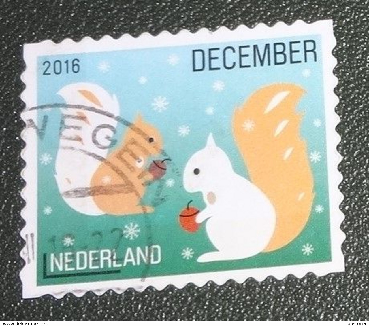 Nederland - NVPH - 3477 - 2016 - Gebruikt - Cancelled - December - Decemberzegel - Kerst - Kerstmis - Eekhoorns - Used Stamps