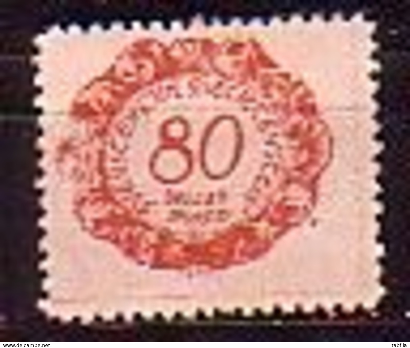 LIECHTENSTEIN - 1920 - Timbre Taxe - Serie Courant  - 80h - Yv 9* - Segnatasse