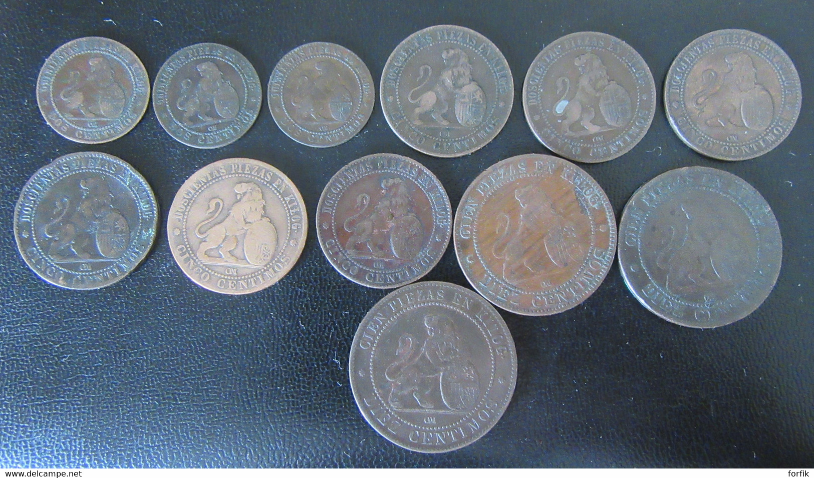 Espagne / Espana - 12 Monnaies 2, 5 Et 10 Centimos 1870 - Collections