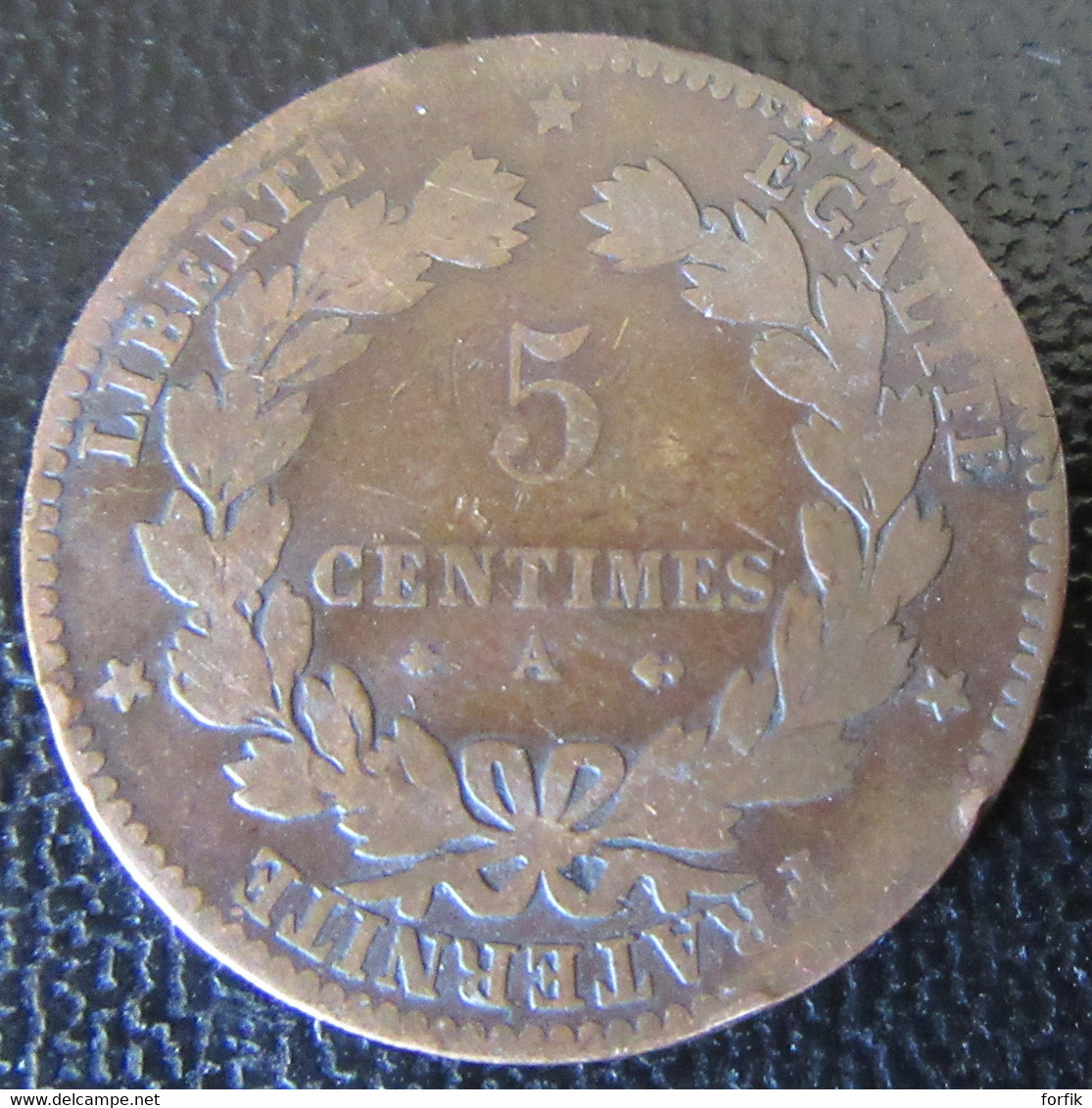 France - Monnaie 5 Centimes Cérès 1879 A Avec Ancre Barrée - Altri & Non Classificati