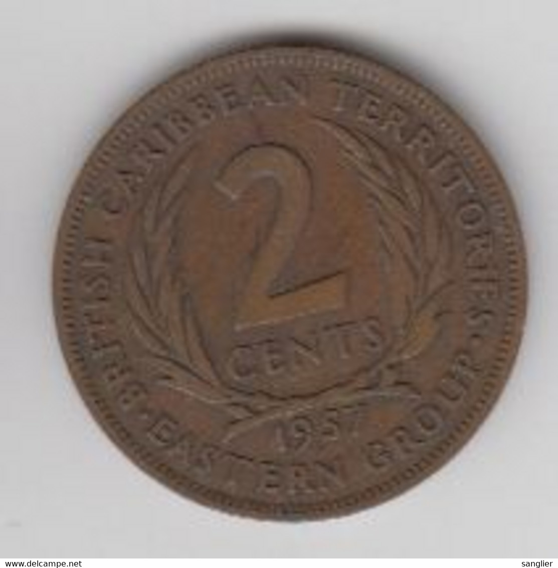 2 CENTS 1957 - Caribe Británica (Territorios Del)