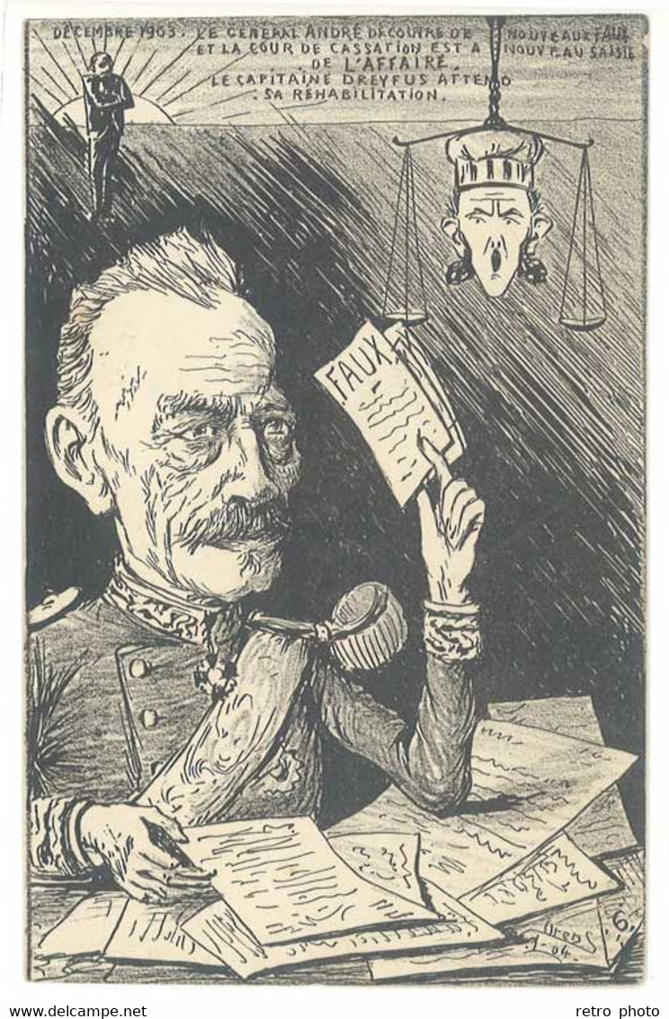 Cpa Signée Orens - Le Général André Découvre ..  Le Capitaine Dreyfus ... ( S. 6027 ) - Orens