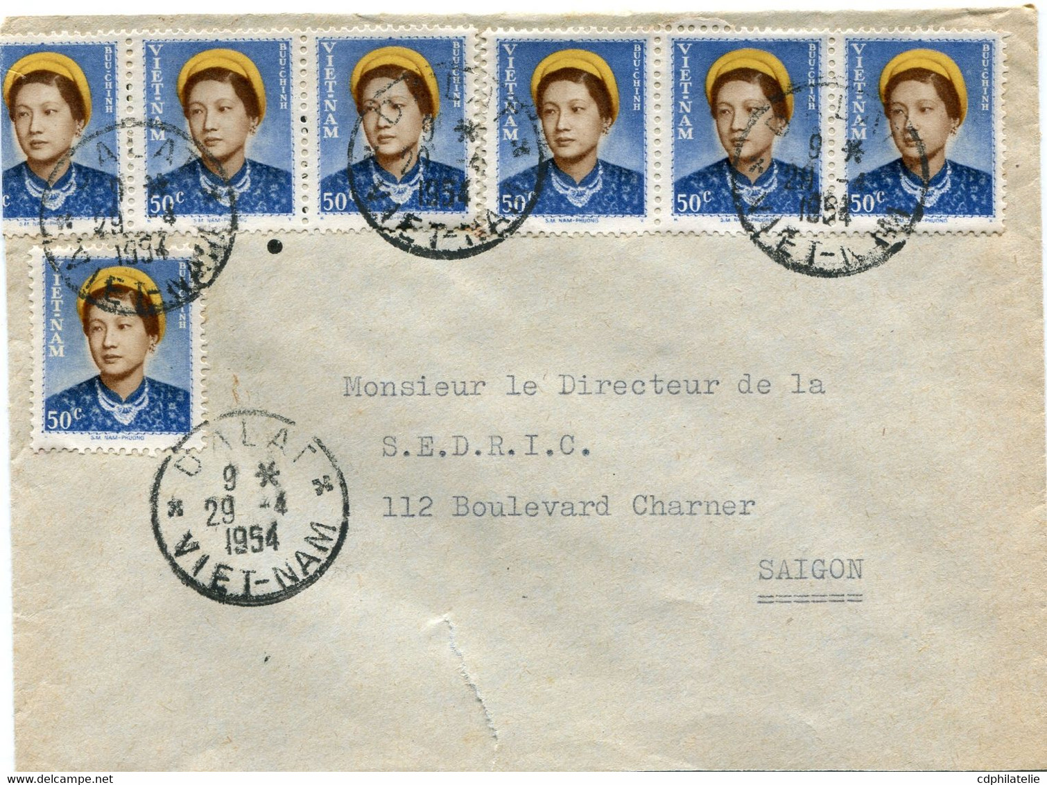 VIET-NAM LETTRE DEPART DALAT 29-4-1954 VIET-NAM POUR LE VIET-NAM - Viêt-Nam