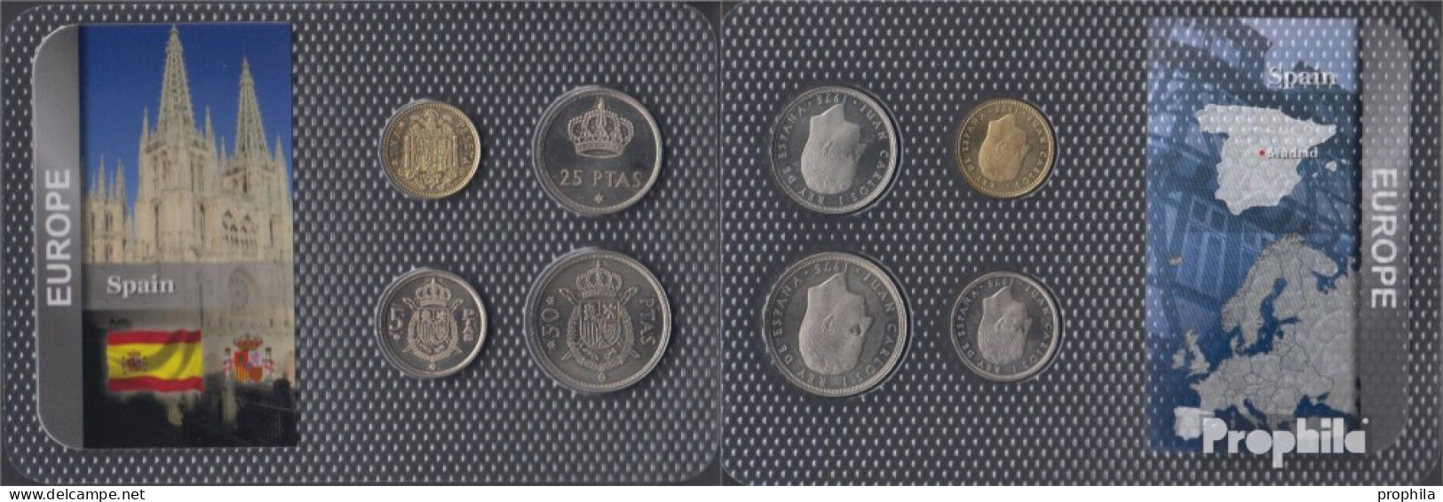 Spanien 1975 Stgl./unzirkuliert Kursmünzen Stgl./unzirkuliert 1975 1 Peseta Bis 50 Pesetas - Sets Sin Usar &  Sets De Prueba