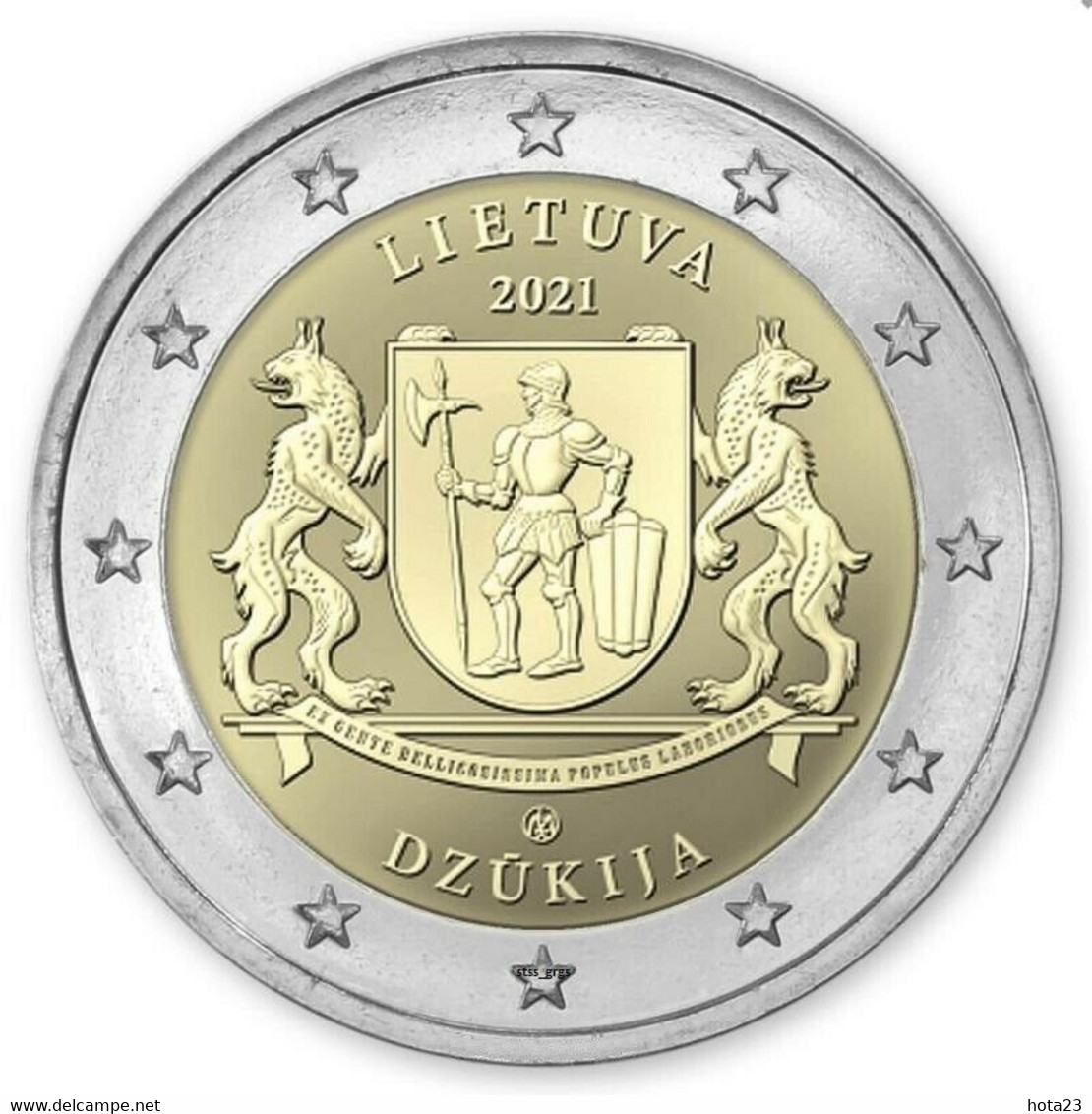 Litauen 2021  Gedenkmünze 2 Euro  1 ROLL IN STOCK Dzukija - Lithuanian Ethnographic Regions - Rollen