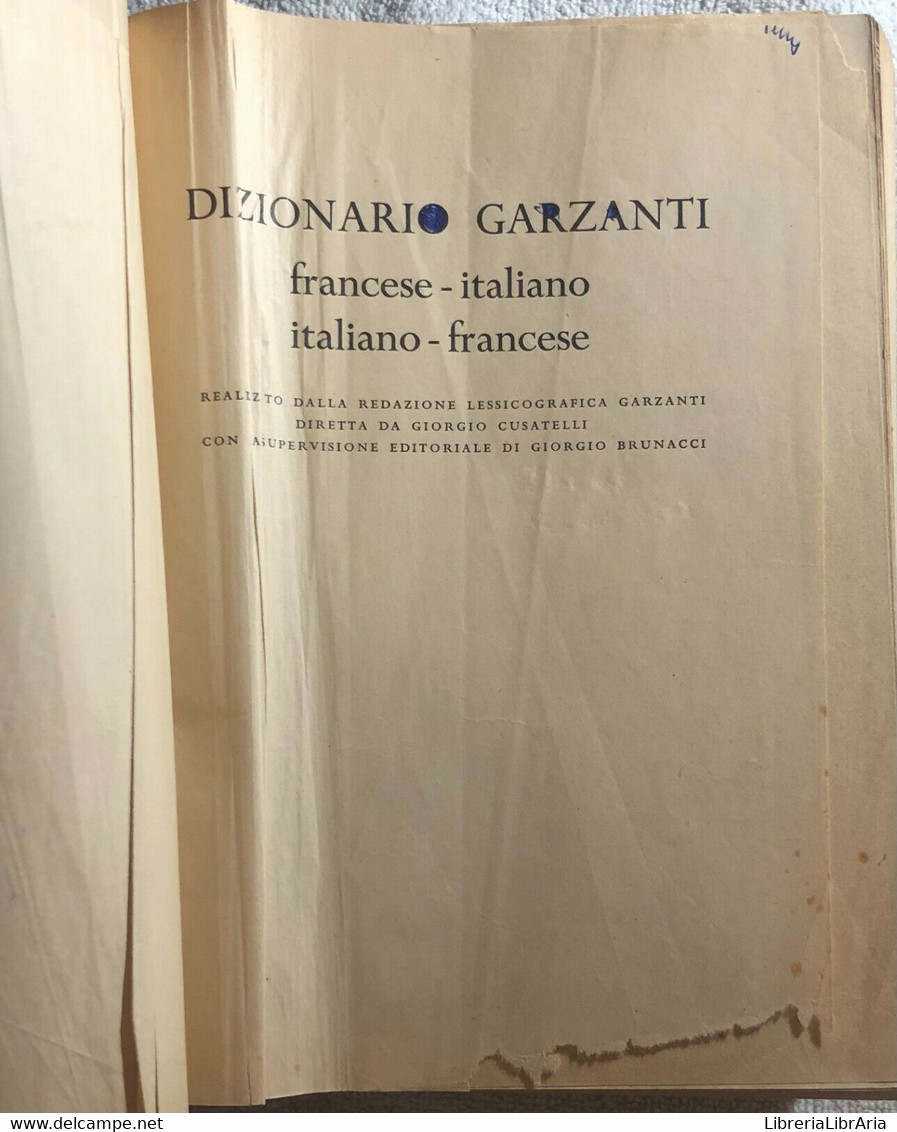 Dizionario Garzanti Francese-italiano Italiano-francese Di Aa.vv.,  1973,  Garza - Cours De Langues