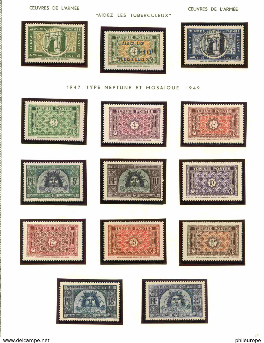 Collection Tunisie (Luxe , charniere et oblitere)