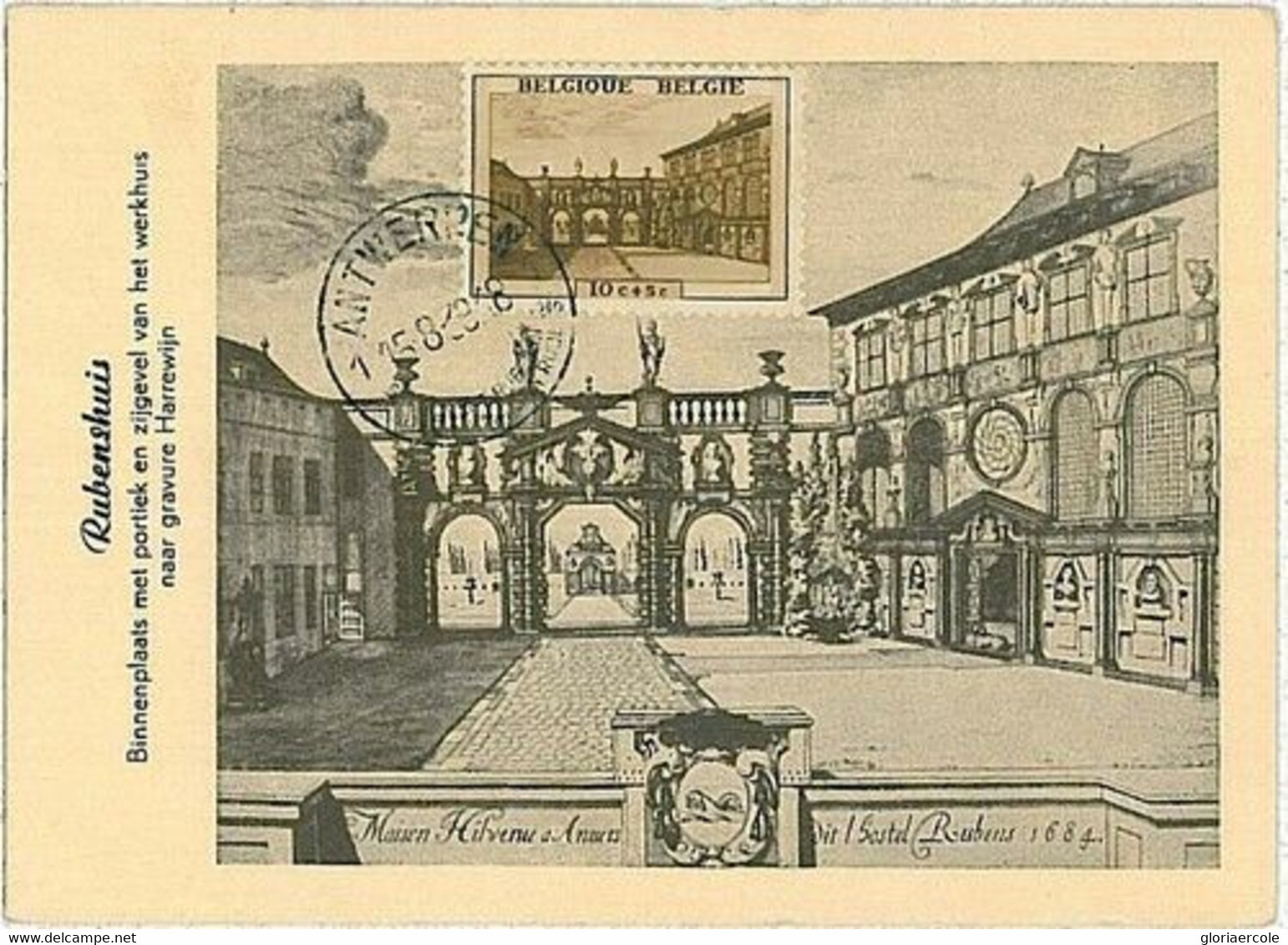 14681 - BELGIUM - POSTAL HISTORY -  MAXIMUM CARD   1948  ARCHITECTURE - 1951-1960