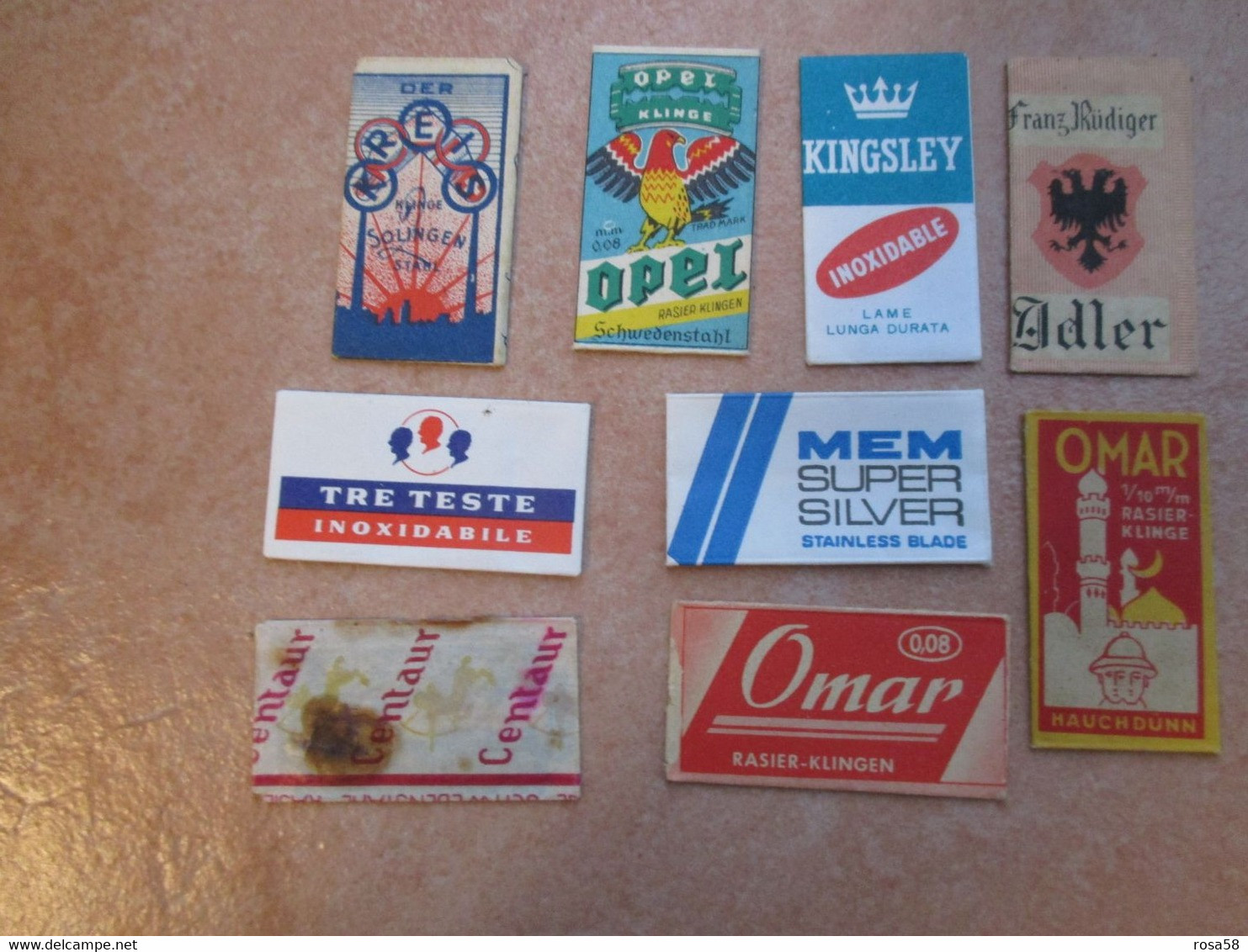 LAMETTE Da Barba Razor Blades N.9 Differenti:OMAR MEM Centaur Tre Teste KREIS Opel KingsleyAdler - Lamette Da Barba