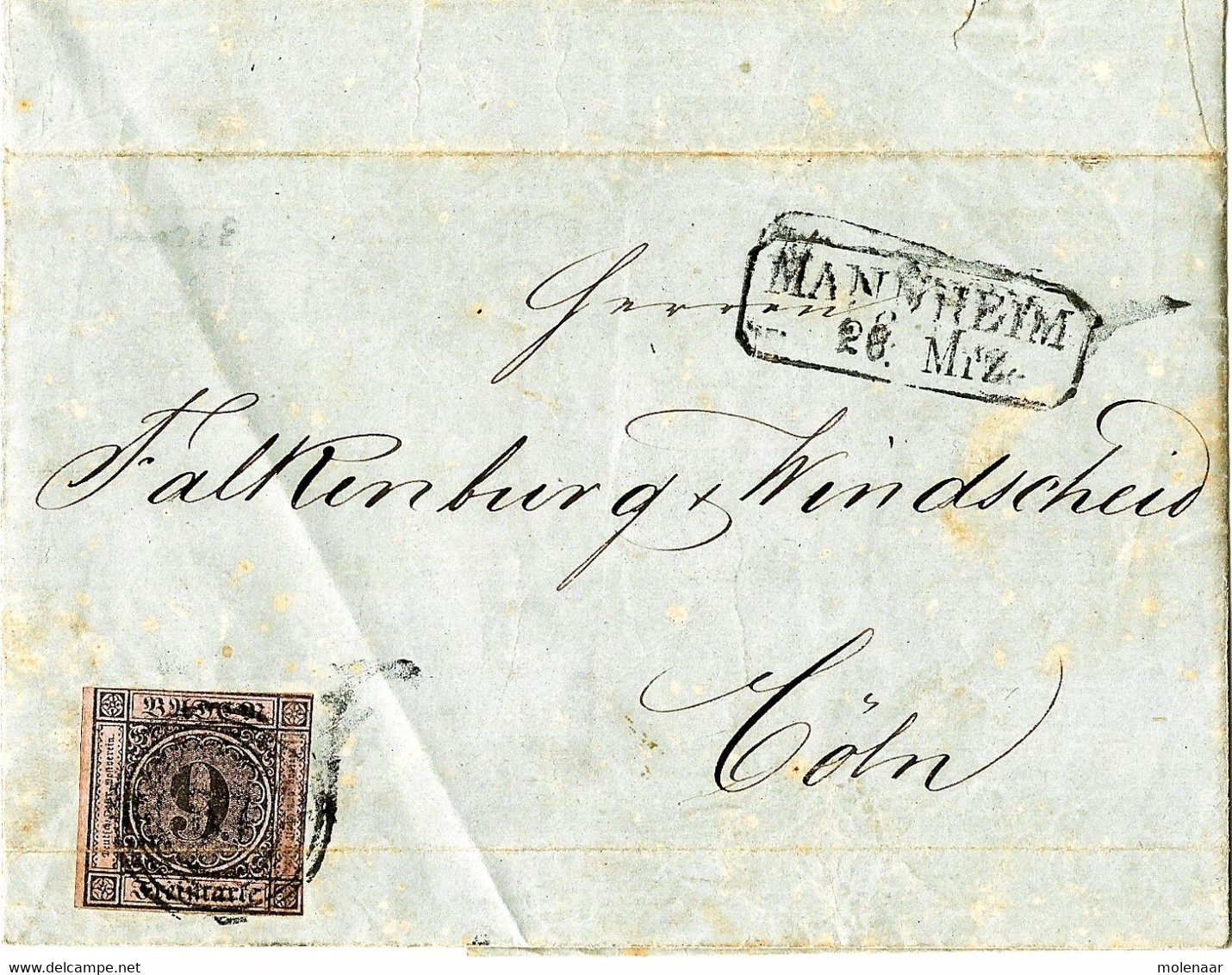 Duitsland >  Oude Duitse Staten > Baden  Brief Met No. 4 Uit 1854 Met Aankomststempel (3324) - Storia Postale