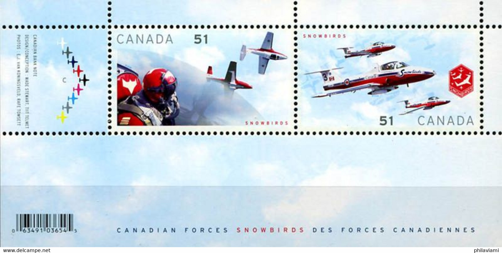 Canada 2005 Team Acrobatic Snowbirds Canadair CL-41 Tutor (Stanley Gibbons 2404, Scott 2159 ) - Aerei