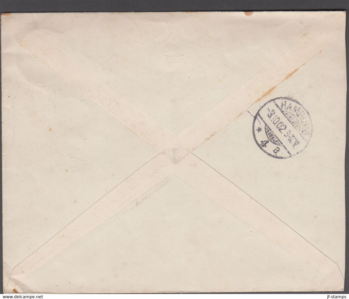 1902. DANMARK. 4 øre Envelope + 15 + 1 øre Coat Of Arms Cancelled NORDBY 2-10.02 To S... (Michel 37+) - JF424997 - Brieven En Documenten