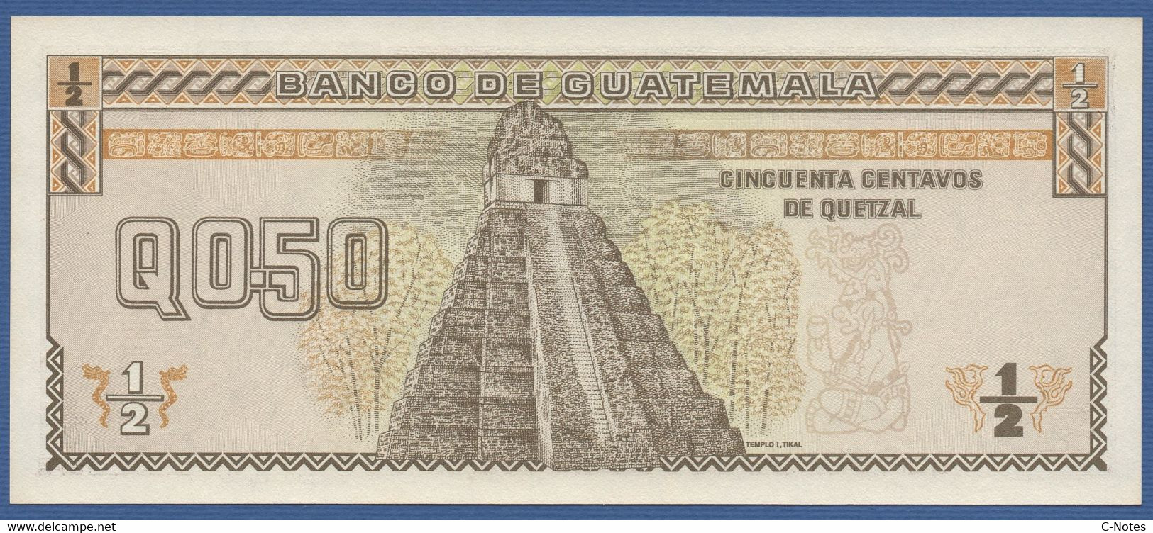 GUATEMALA - P. 72a – 50 Centavos De Quetzal 04.01.1989 UNC Serie A-A - Guatemala