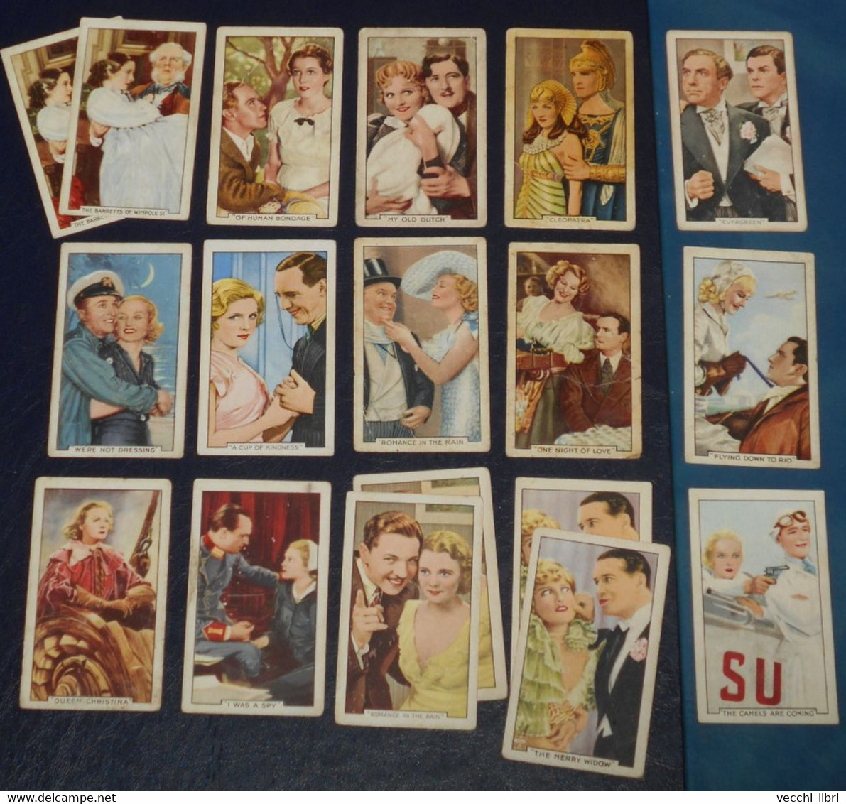 HOLLYWOOD LOT OF 18 COLLECTIBLE TOBACCO CIGARETTE CARDS SHOTS FROM FAMOUS FILMS CINEMA MOVIE MEMORABILIA HISTORY ACTORS - Reclame-artikelen